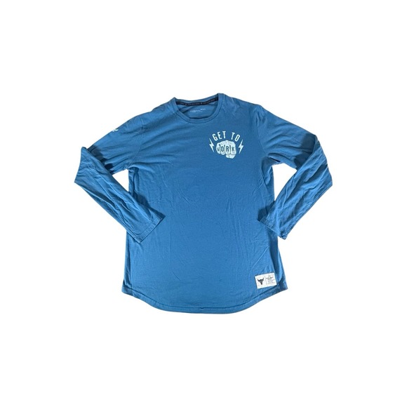 Under Armour Other - Under Armour Project Rock Shirt Adult Large Blue Get To Work Long Sleeve Mens